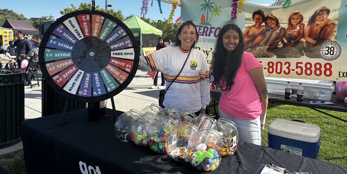 People volunteering at community charity event